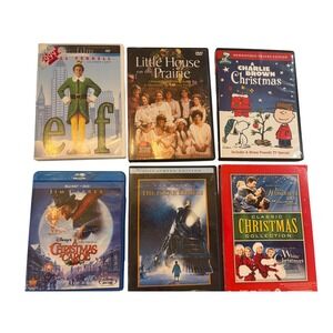 Christmas Movie Lot DVD Blu-ray Elf Polar Express Charlie Brown White Christmas